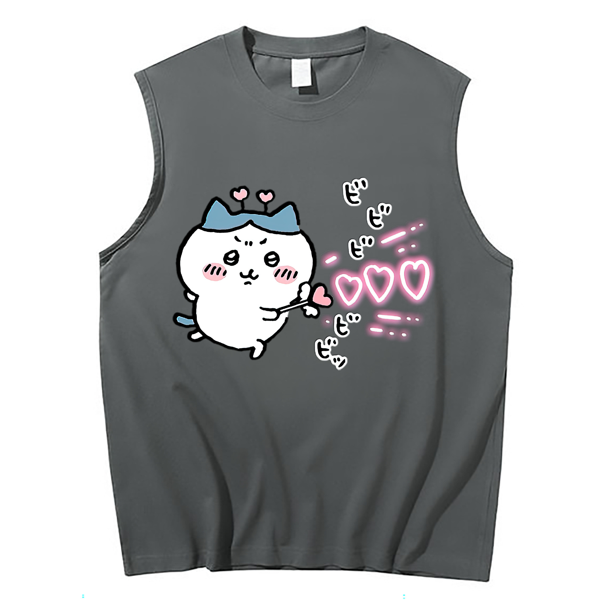 （画像用） ちいかわ ハチワレ Chii-kawa hachiware コットン100％タンクトップ（フロントプリント）